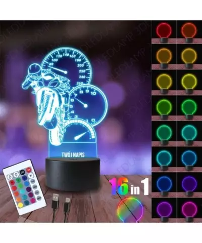 Lampka Nocna 3D LED LAMP Kawasaki Licznik