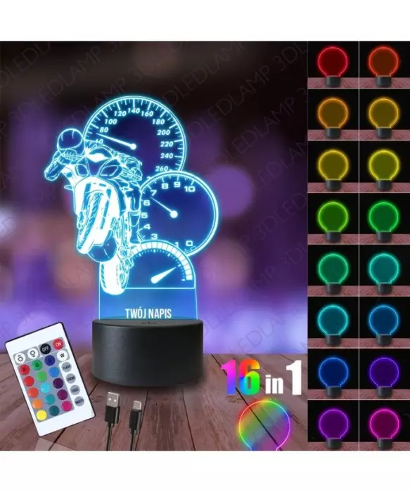 Lampka Nocna 3D LED LAMP Kawasaki Licznik