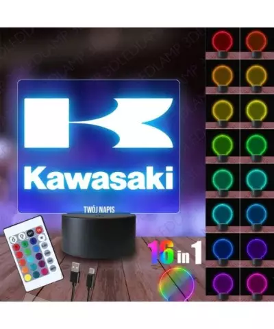 Lampka Nocna 3D LED LAMP Emblemat Kawasaki