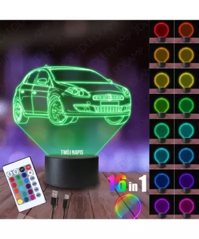 Lampka Nocna 3D LED LAMP Fiat Bravo