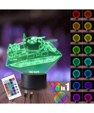 Lampka Nocna 3D LED LAMP Czołg USA Militaria