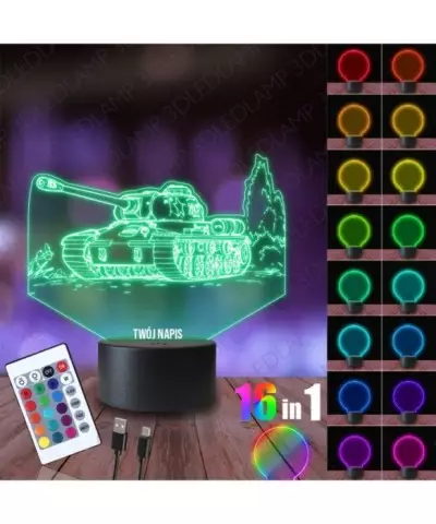 Lampka Nocna 3D LED LAMP Czołg Pole Bitwy Militaria