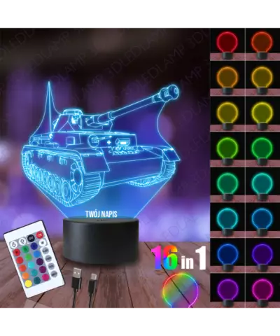 Lampka Nocna 3D LED LAMP Czołg Pole Bitwy