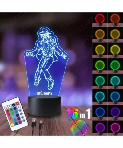 Lampka Nocna 3D LED LAMP Michael Jackson Taniec