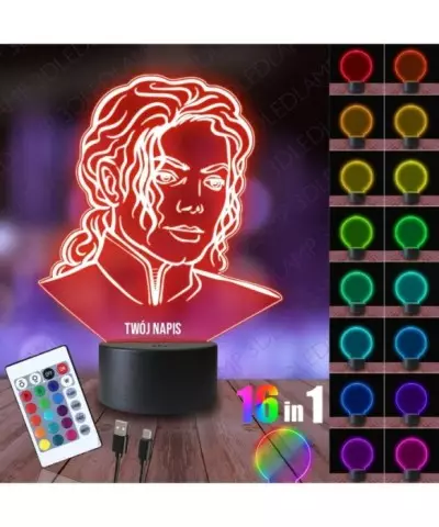 Lampka Nocna 3D LED LAMP Michael Jackson Portret