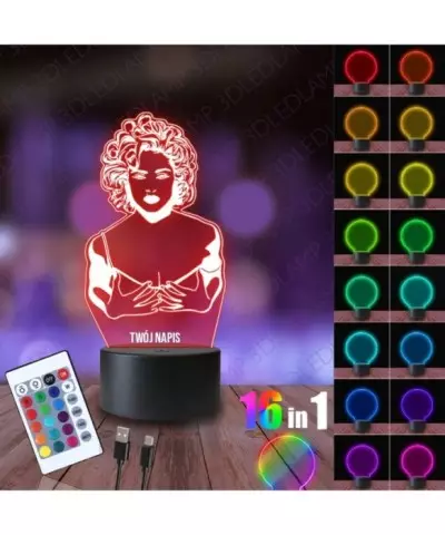 Lampka Nocna 3D LED LAMP Pop Madonna