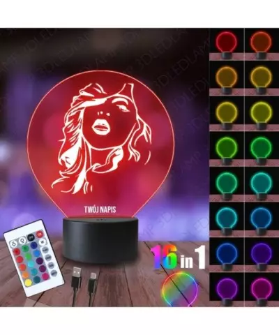 Lampka Nocna 3D LED LAMP Madonna Louise Ciccone