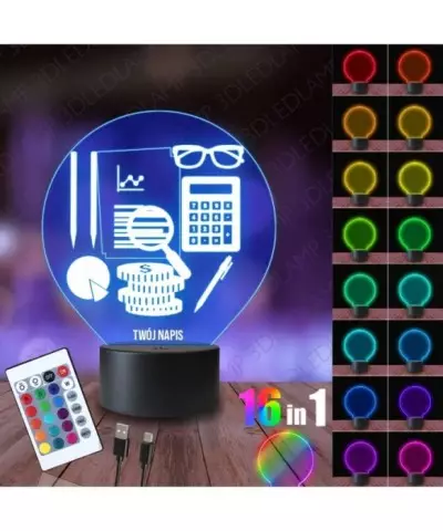 Lampka Nocna 3D LED LAMP Księgowa Przybory