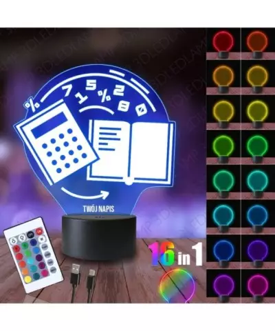 Lampka Nocna 3D LED LAMP Księgowość Przybory Księgowej