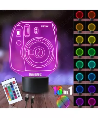 Lampka Nocna 3D LED LAMP Aparat Instax Fotograf