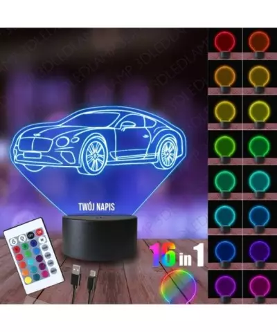 Lampka Nocna 3D LED LAMP Bentley Continential