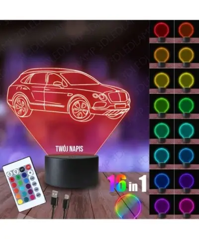 Lampka Nocna 3D LED LAMP Bentley Bentayga