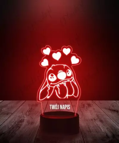 Lampka LED 3D Plexido Stitch Serca Love - 3