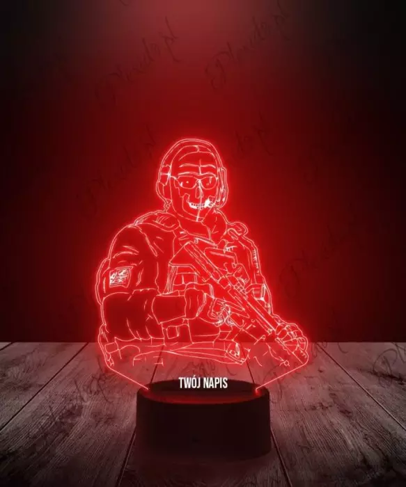 Lampka LED 3D Plexido Call Of Duty Postać Ghost - 1
