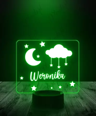 Lampka LED 3D Plexido Księżyc Gwiazdki - 2
