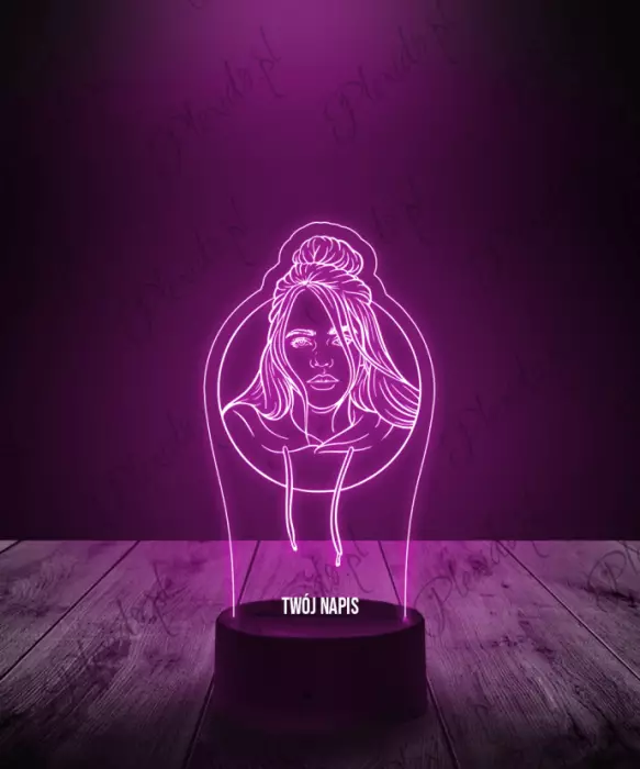 Lampka LED 3D Piosenkarka Pop Billie Eilish