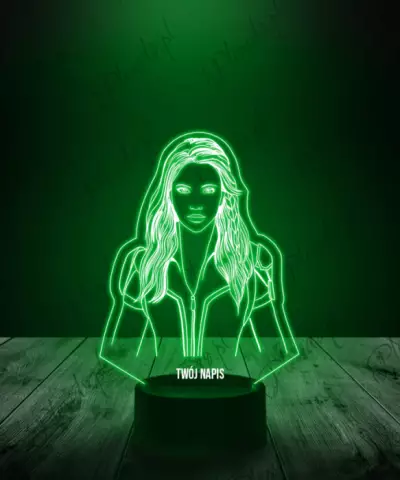 Lampka LED 3D Plexido Scarlett Johansson Czarna Wdowa - 3