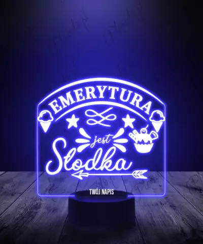 LED 3D Plexido Prezent na Emeryturę - 3