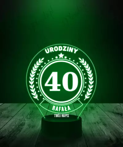Lampka LED 3D Plexido Urodziny 40 - 3