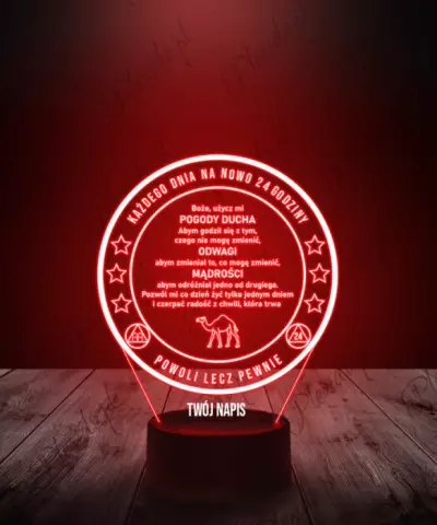 Lampka LED 3D Plexido Anonimowi Alkoholicy Odznaka