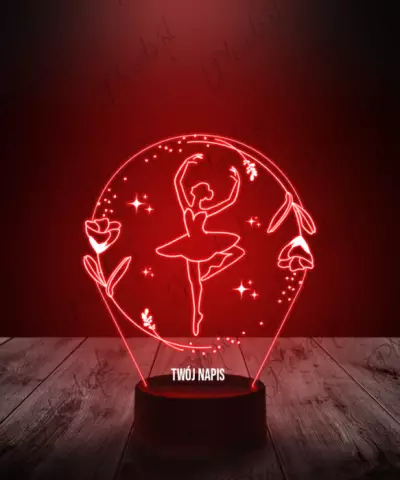 Lampka LED 3D Plexido Baletnica Kwiatki - 1