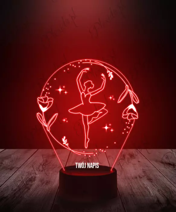 Lampka LED 3D Plexido Baletnica Kwiatki - 1