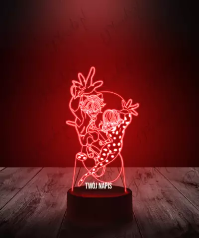 Lampka LED 3D Plexido Bajka Miraculum i Czarny Kot