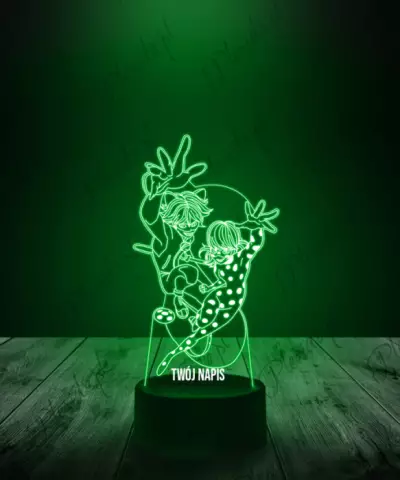 Lampka LED 3D Plexido Bajka Miraculum i Czarny Kot - 2