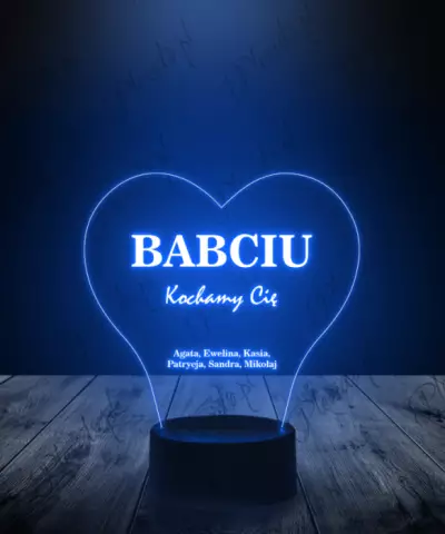 Lampka LED 3D Plexido Prezent na Dzień Babci Serduszko - 2