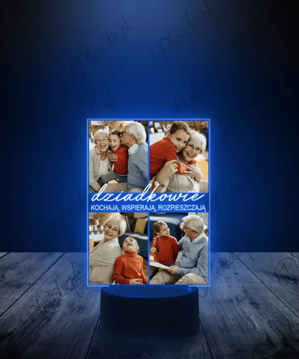 Lampka LED 3D Plexido Prezent na Dzień Babci i Dziadka ze Zdjęciem - 1