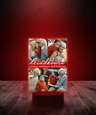 Lampka LED 3D Plexido Prezent na Dzień Babci i Dziadka ze Zdjęciem - 3
