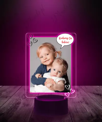 Lampka LED 3D Plexido Prezent Dla Babci i Dziadka Twoje Zdjęcie - 2