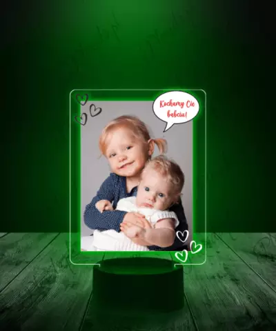 Lampka LED 3D Plexido Prezent Dla Babci i Dziadka Twoje Zdjęcie - 3