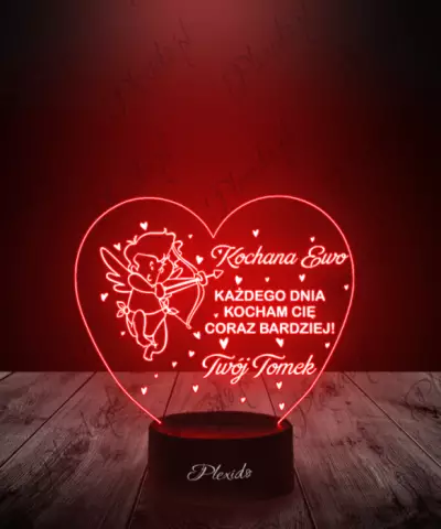 Prezent na Walentynki Lampka LED 3D Plexido Amor