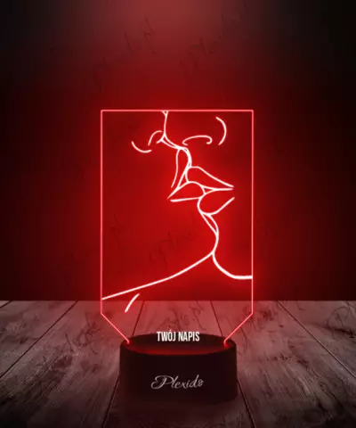 Prezent na Walentynki Lampka LED 3D Plexido Pocałunek