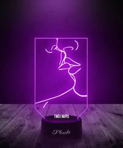 Prezent na Walentynki Lampka LED 3D Plexido Pocałunek