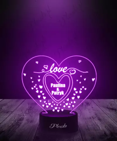 Prezent na Walentynki Lampka LED 3D Plexido Serduszko - 2