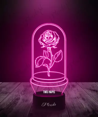 Prezent na Walentynki Lampka LED 3D Plexido Wieczna Róża - 2