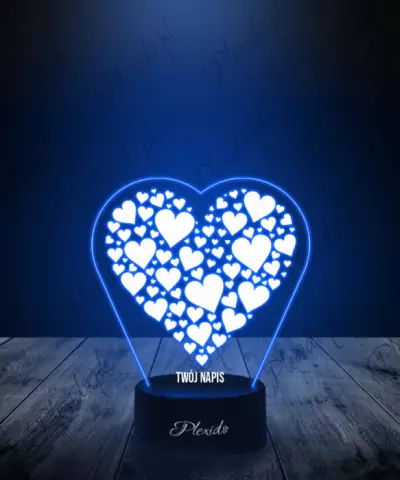 Prezent na Walentynki Lampka LED 3D Plexido Serca - 2