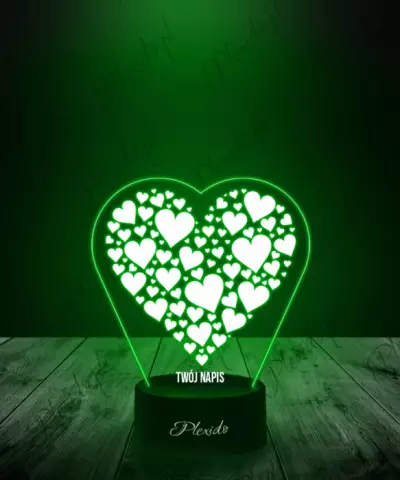 Prezent na Walentynki Lampka LED 3D Plexido Serca - 3