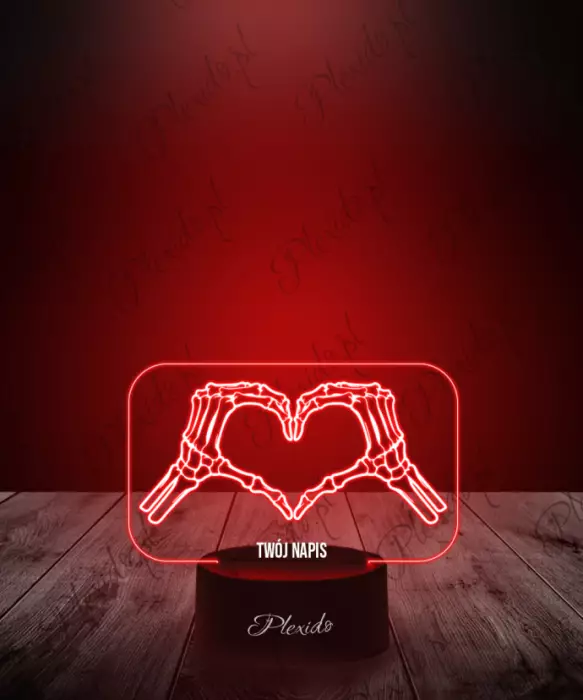 Prezent na Walentynki Lampka LED 3D Plexido Szkielet Serce