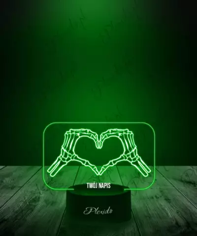 Prezent na Walentynki Lampka LED 3D Plexido Szkielet Serce - 2