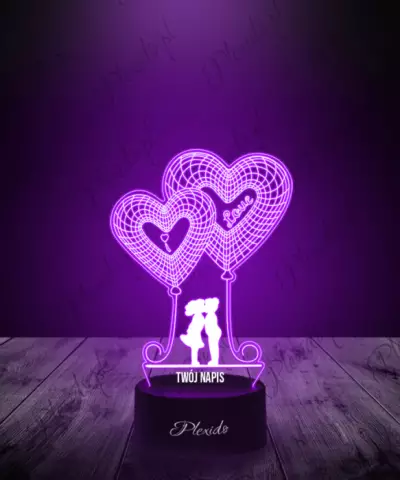 Prezent na Walentynki Lampka LED 3D Plexido Szkielet Zakochani - 2