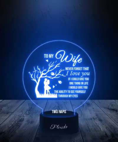 Prezent na Walentynki Lampka LED 3D Plexido dla Żony - 2