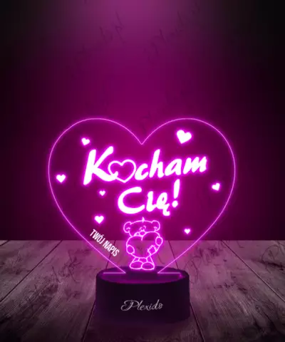 Prezent na Walentynki Lampka LED 3D Plexido Kocham Cię - 2