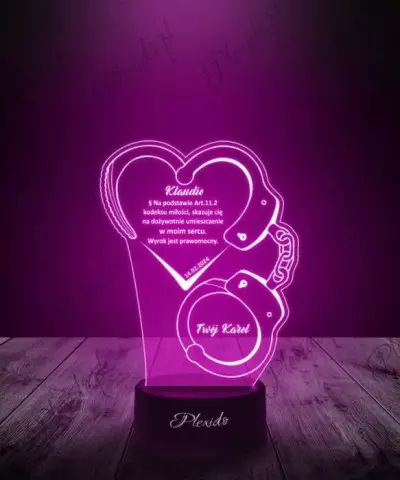 Prezent na Walentynki Lampka LED 3D Plexido Kodeks Miłości - 2