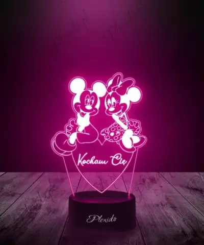 Prezent na Walentynki Lampka LED 3D Plexido Myszka Miki Kocham Cię - 2