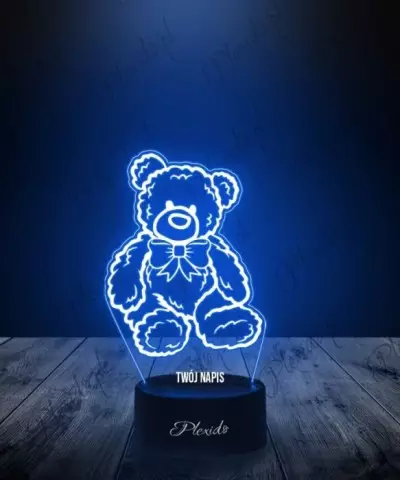 Prezent na Walentynki Lampka LED 3D Plexido Walentynki Miś Pluszak - 1