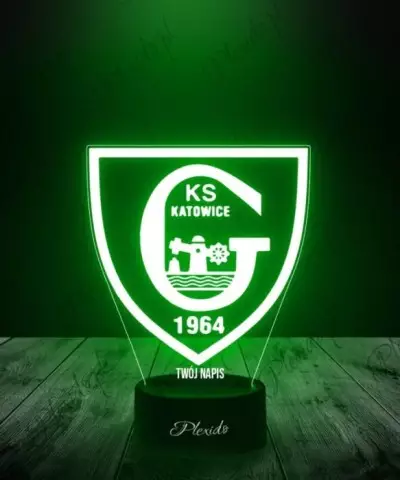 Lampka LED 3D Plexido Piłka Nożna Prezent dla Kibica GKS Katowice Herb - 2