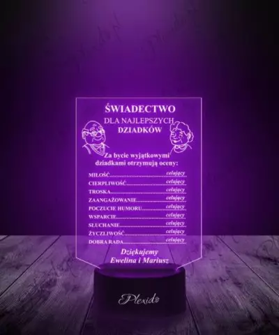 Lampka LED 3D Plexido Prezent na Dzień Babci i Dziadka - 3
